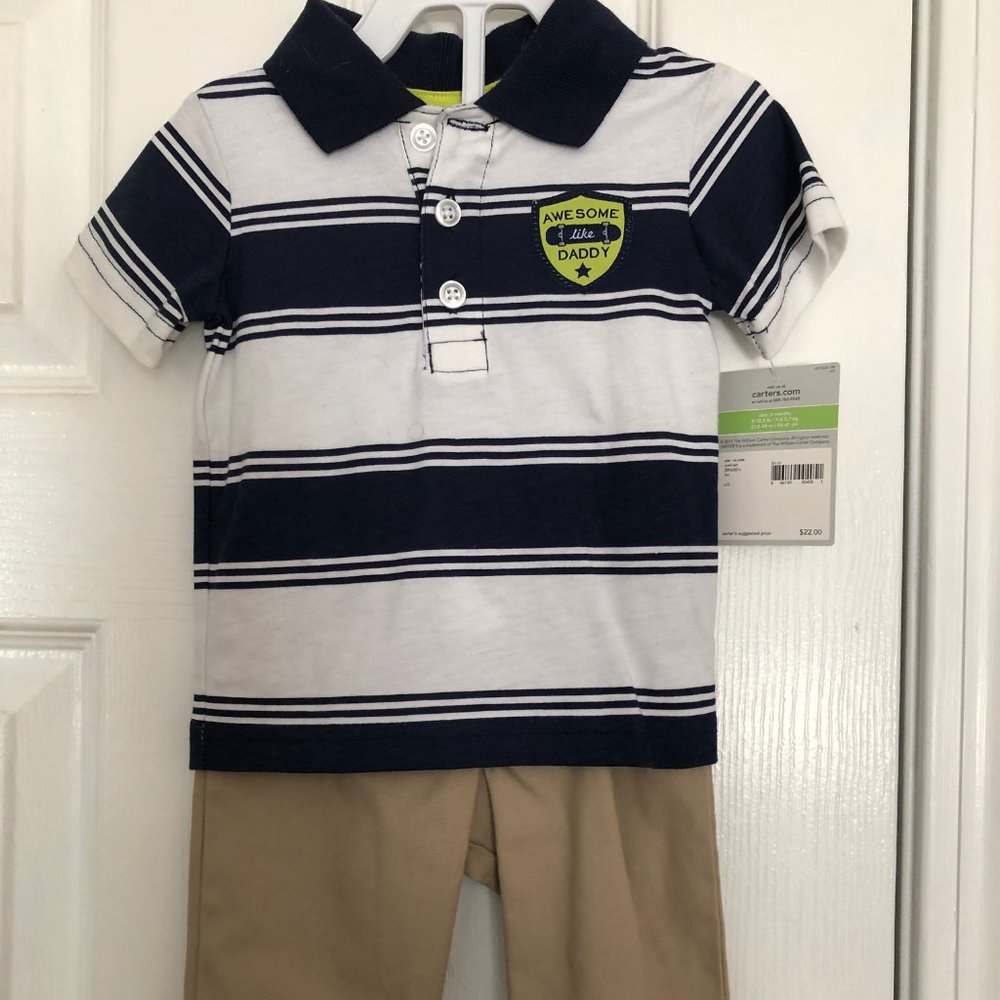 Carter's Awesome Like Daddy Polo & Khaki's 3m NWT